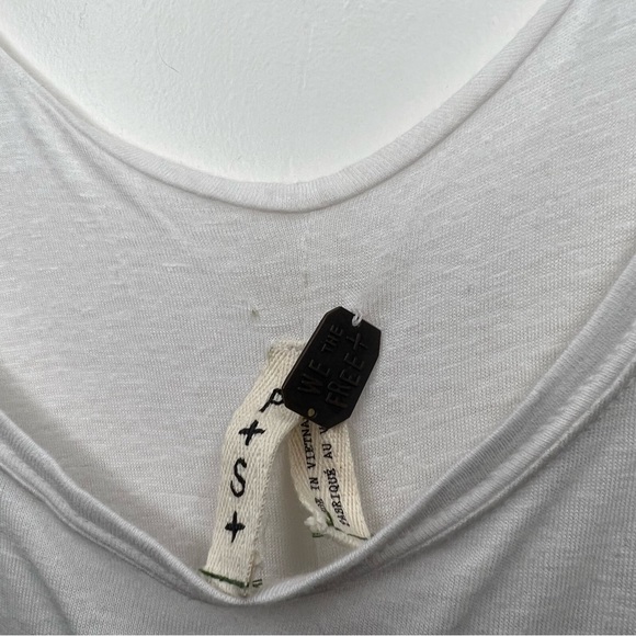 NWT NEW Free People Size Small We The Free Solid Cruz Cape Tank Top Tee White - Picture 3 of 7
